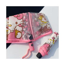 (Style D) Kuromi Cinnamoroll Parapluie en plastique transparent Mode Mignon Fille Pratique