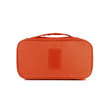 (Orange) Sac de rangement de voyage pour soutien-gorge, sous-vêtements, trousse de toilette portable,