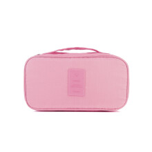 (Rose) Sac de rangement de voyage pour soutien-gorge, sous-vêtements, trousse de toilette portable,