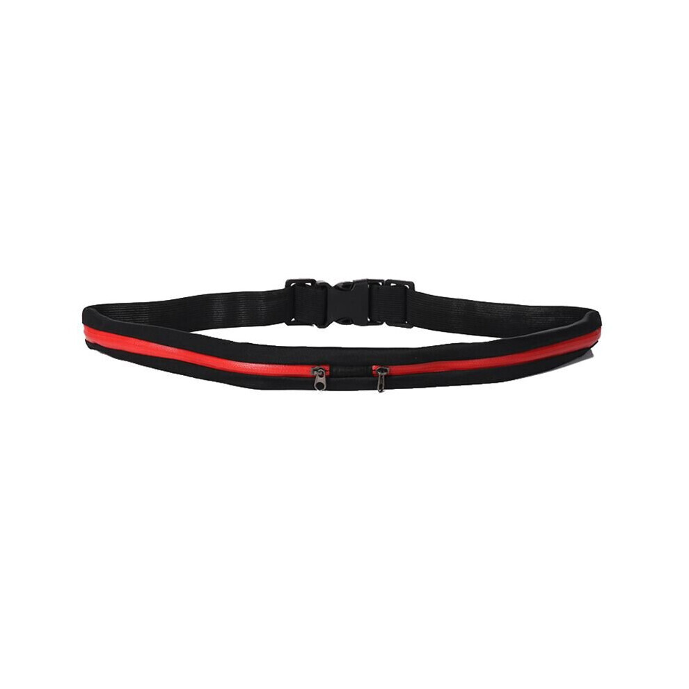 (Rouge-Deux Poches) Sac de Ceinture de Course Sac de Poche Téléphone Clé Entraînement Cyclisme Yoga