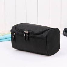 (Noir) Trousse de toilette suspendue en tissu Oxford de grande capacité, trousse de maquillage résistante