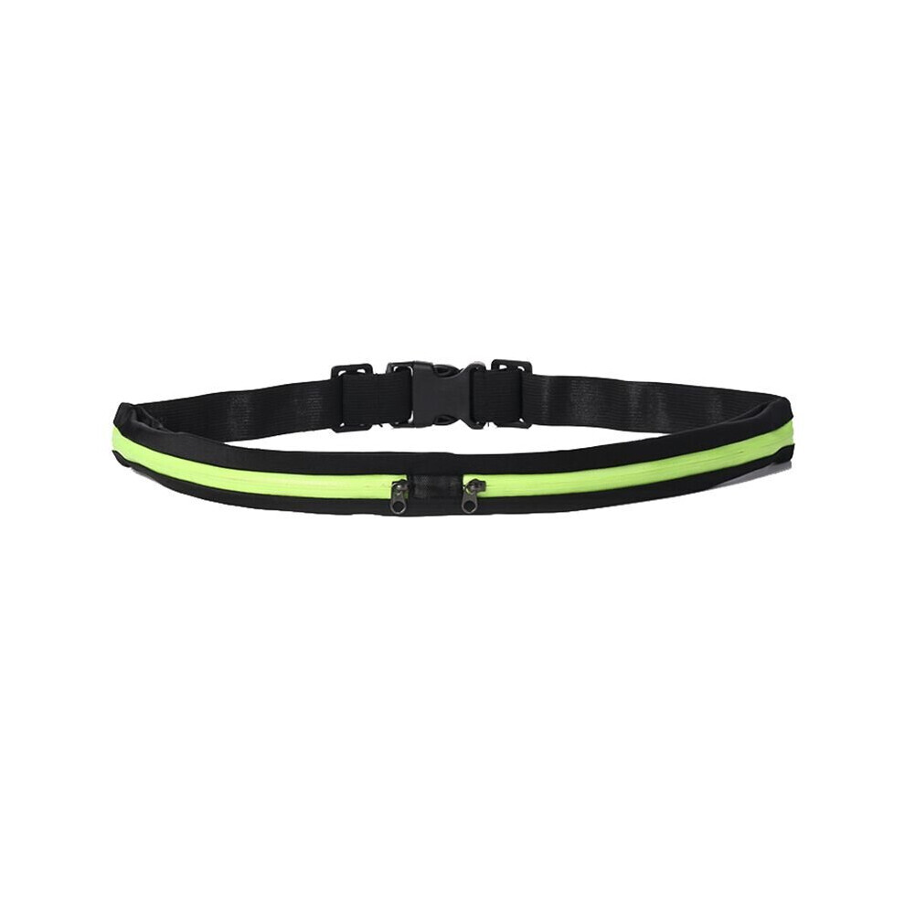 (Vert-Deux Poches) Sac de Ceinture de Course Pochette Téléphone Clé Pochette de Yoga