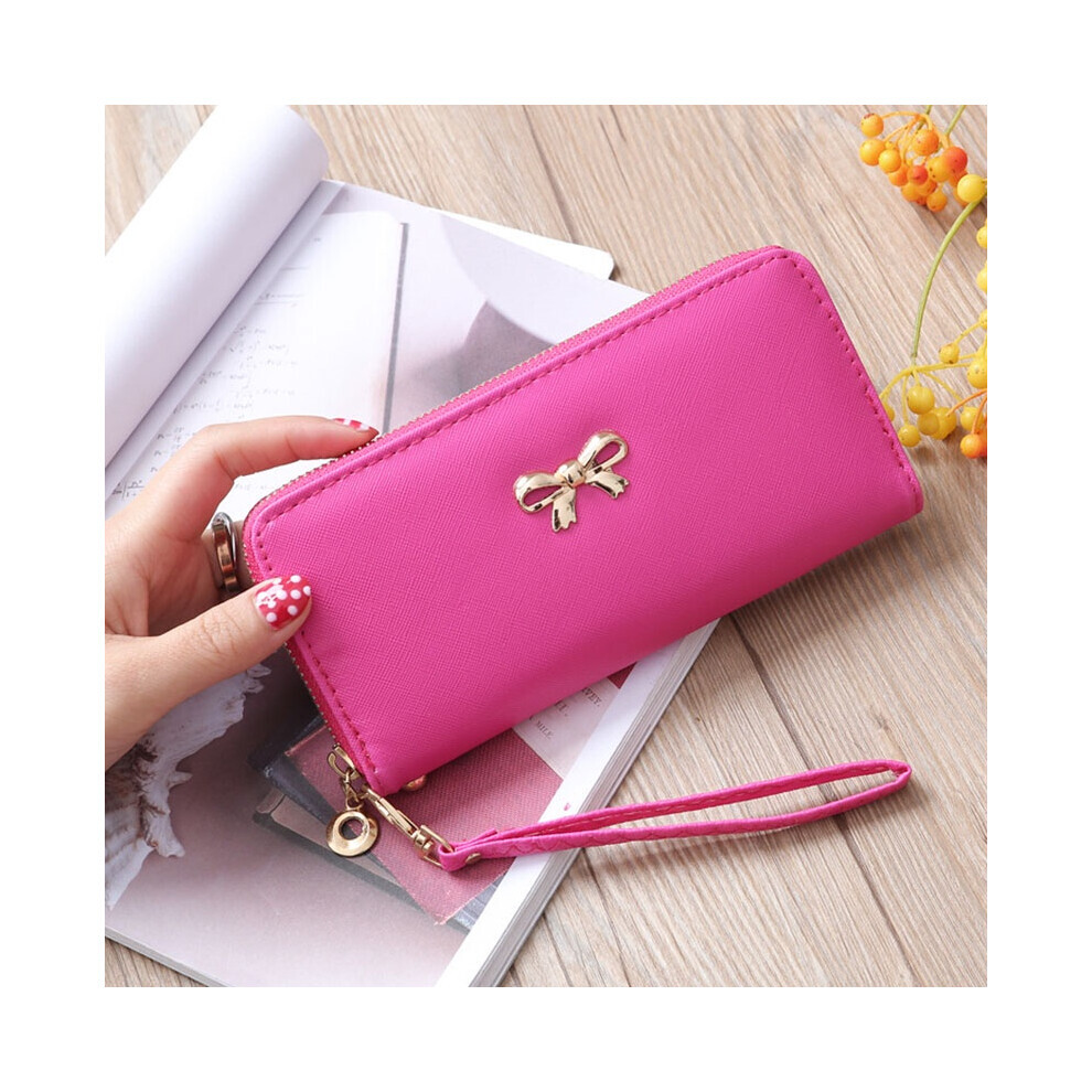 (RoseRed) Pochette en cuir pour femme avec fermeture éclair