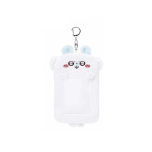 (Belette) Ravissant porte-cartes en peluche animal pour clés et cartes d'identité avec peluche courte