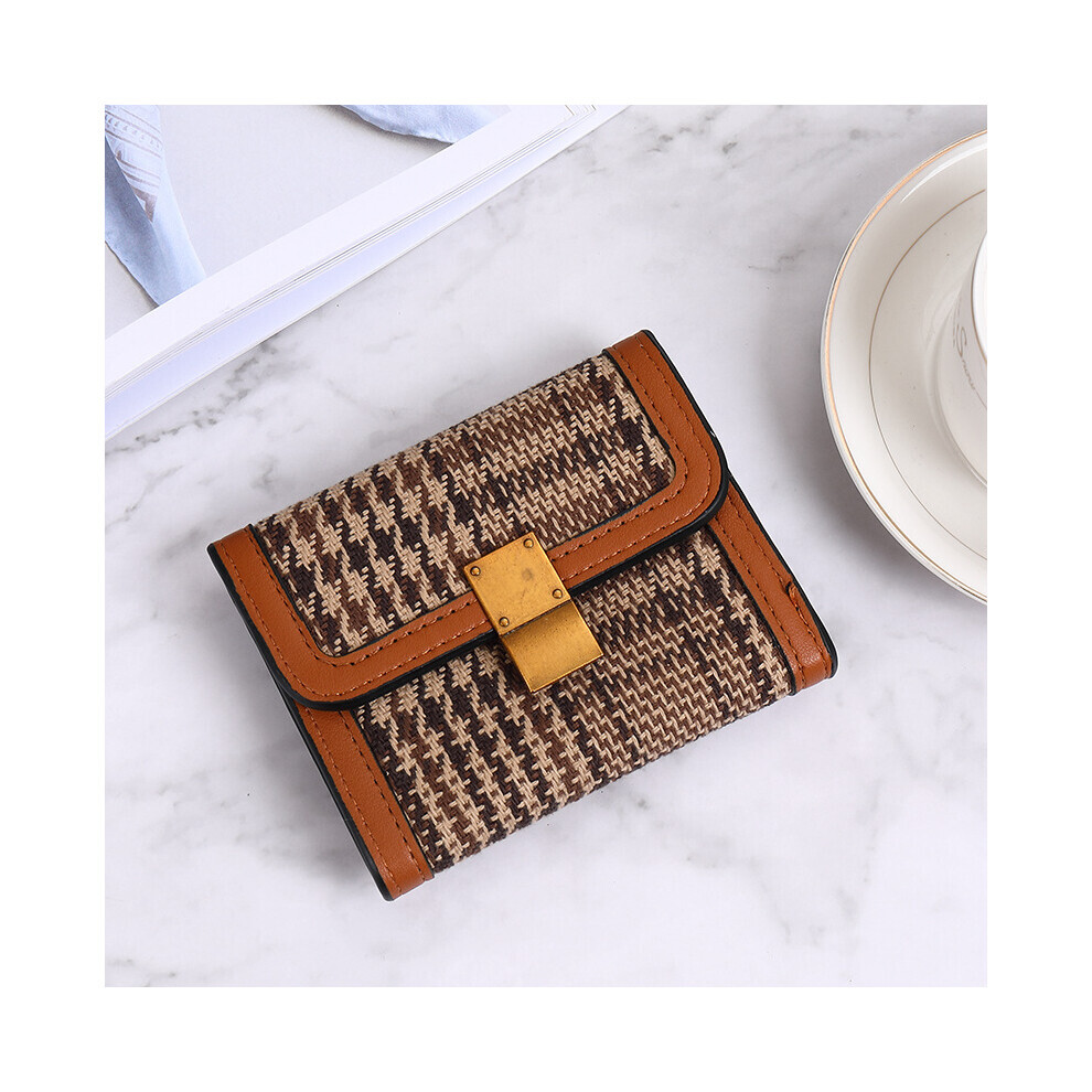 (Décor) Sac à main pour femme court Thousandbird Lattice simple doublure en toile