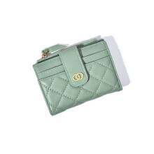 (Vert) Version coréenne du porte-monnaie court pour femme, porte-cartes multi-cartes, en PU
