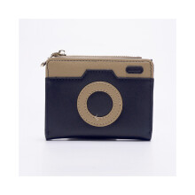 (Noir) Nouveau sac à main court pour femme, modèle appareil photo, coutures de couleur unie, sac à main