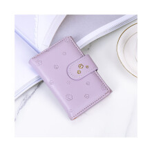 (Violet) Nouvelle version coréenne du portefeuille pour femme, couleur unie, simple, pour étudiant