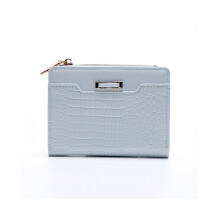 (StyleD) Porte-monnaie court imprimé couleur macaron pour femme, porte-monnaie multicartes en polyuréthane
