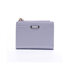(StyleC) Porte-monnaie court imprimé couleur macaron pour femme, porte-monnaie multicartes en polyuréthane