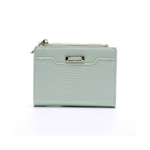 (Style A) Porte-monnaie court imprimé couleur macaron pour femme, porte-monnaie multicartes en polyuréthane