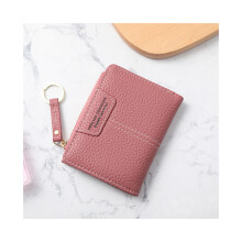 (Rose Rouge) Nouveau porte-monnaie court pour femme, porte-monnaie multifonctionnel à fermeture éclair