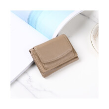 (Rouge) Version coréenne simple, nouveau portefeuille pour femmes, court, multi-cartes, porte-monnaie