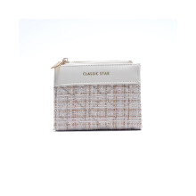 (Blanc) Petit sac à main parfumé pour femme, couleur unie, motif losanges