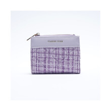 (Violet) Petit sac à main parfumé pour femme, couleur unie, motif treillis diamant
