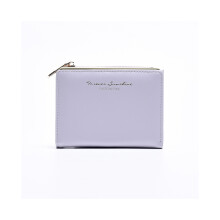 (Violet) Version coréenne du nouveau sac à main pour femme, fermeture éclair courte, simple, couleur