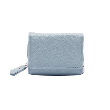 (Bleu) Sac à main court pour femme, simple, couleur unie, coutures décoratives, fermeture éclair