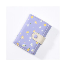 (Violet) Pu est un matériau simple et mignon fruit étudiant porte-monnaie mode impression style court