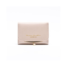 (Rose Rouge) Porte-monnaie court pour femme, simple, imprimé, fente pour carte suspendue, couleur unie,