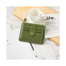 (Noir) Nouveau porte-monnaie court pour femme, simple, rétro, fermeture éclair, grande capacité