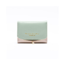 (Vert) Sac à main court pour femme, simple, imprimé, fente pour carte suspendue, couleur unie, pince
