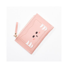 (Rose) Nouveau sac à main court pour femme, couleur unie, imprimé animal de compagnie, fermeture éclair,