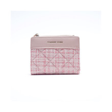 (Rose) Petit sac à main parfumé pour femme, couleur unie, motif diamant
