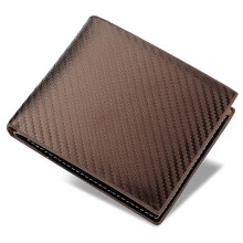 (Café) Portefeuille en fibre de carbone pour homme, porte-cartes, portefeuille horizontal européen et