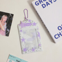 (Violet) Adore Cartoon A Star Card Sleeve Bus Card Protective Sleeve Étudiants Filles Mignon