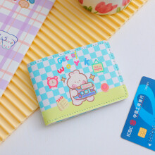 (Lapin bleu) Porte-clés ours lapin carte d'affichage photo carte de bus pochette de protection étudiants