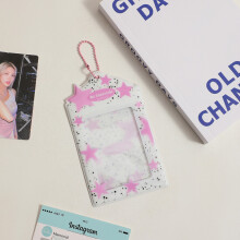 (Rose) Dessin animé A Adore Star Card Sleeve Bus Card Protective Sleeve Étudiants Filles Mignon