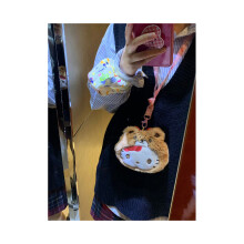 Étui à cartes en fourrure pour chat Kitty Hello, nouveau portefeuille zéro, petit sac suspendu au cou,