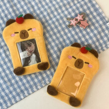 Porte-cartes en peluche douce Capybara, jolie peluche courte, parfaite pour l'école et le bus