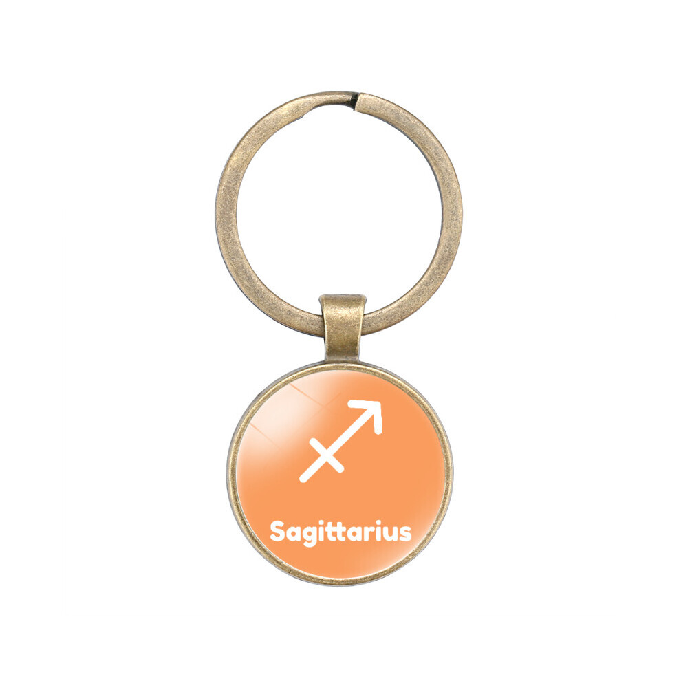 (Sagittaire) Porte-clés élégant avec gemme du zodiaque, cadeau parfait pour les anniversaires et les