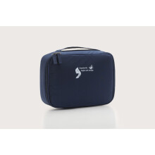 (StyleC) Sac de rangement portable carré élégant en forme de mémoire, trousse de toilette de voyage,