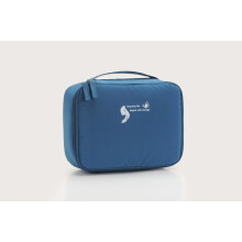 (StyleD) Sac de rangement portable carré élégant en forme de mémoire, trousse de toilette de voyage,