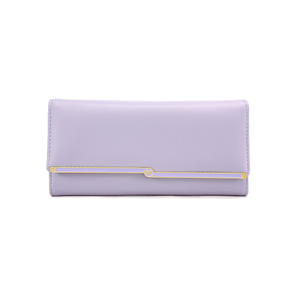 (Violet clair) Version grand sac à main coréen portefeuille portefeuille mode femme porte-cartes minimaliste