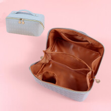 (Style B) Trousse de maquillage multifonctionnelle de voyage en cuir PU de grande capacité, trousse