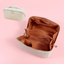 (StyleF) Trousse de maquillage multifonctionnelle de voyage en cuir PU de grande capacité, trousse de