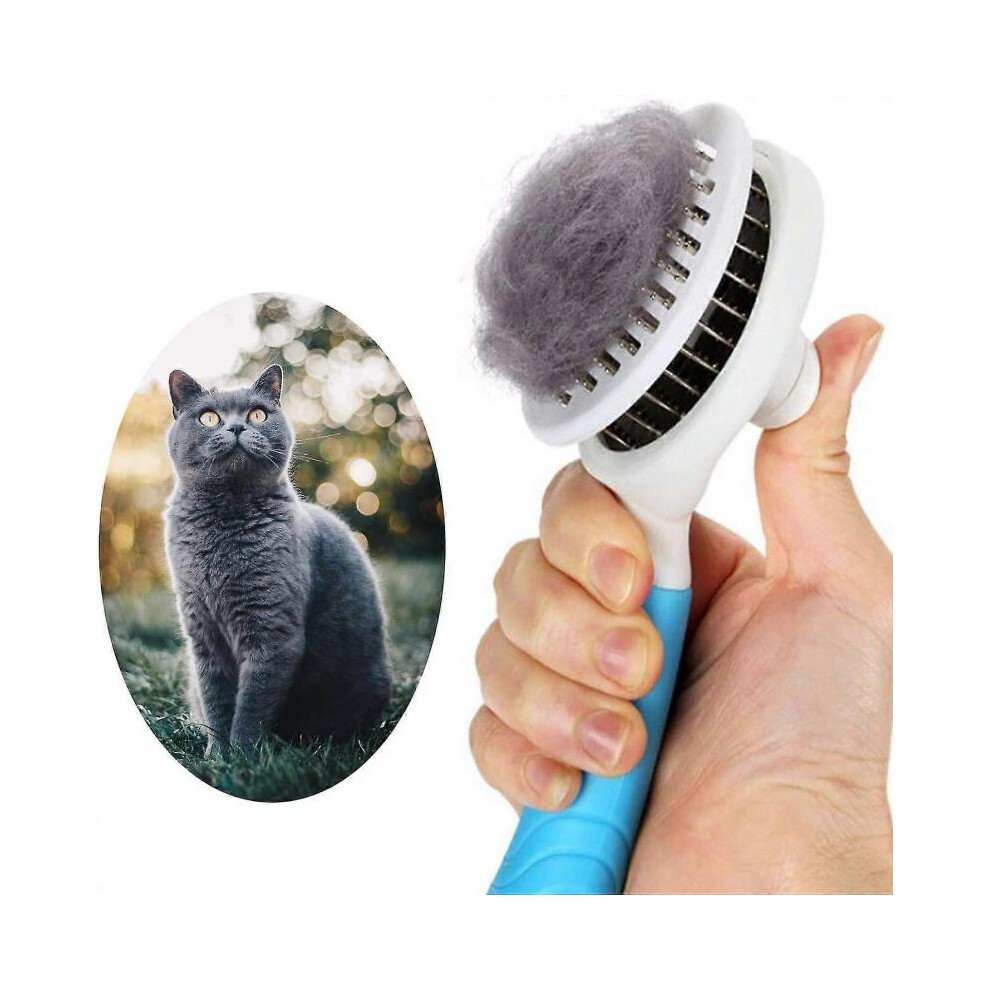 Self Cleaning Slicker Brush for Dog And Cat Removes Hair Massages Pet Comb
