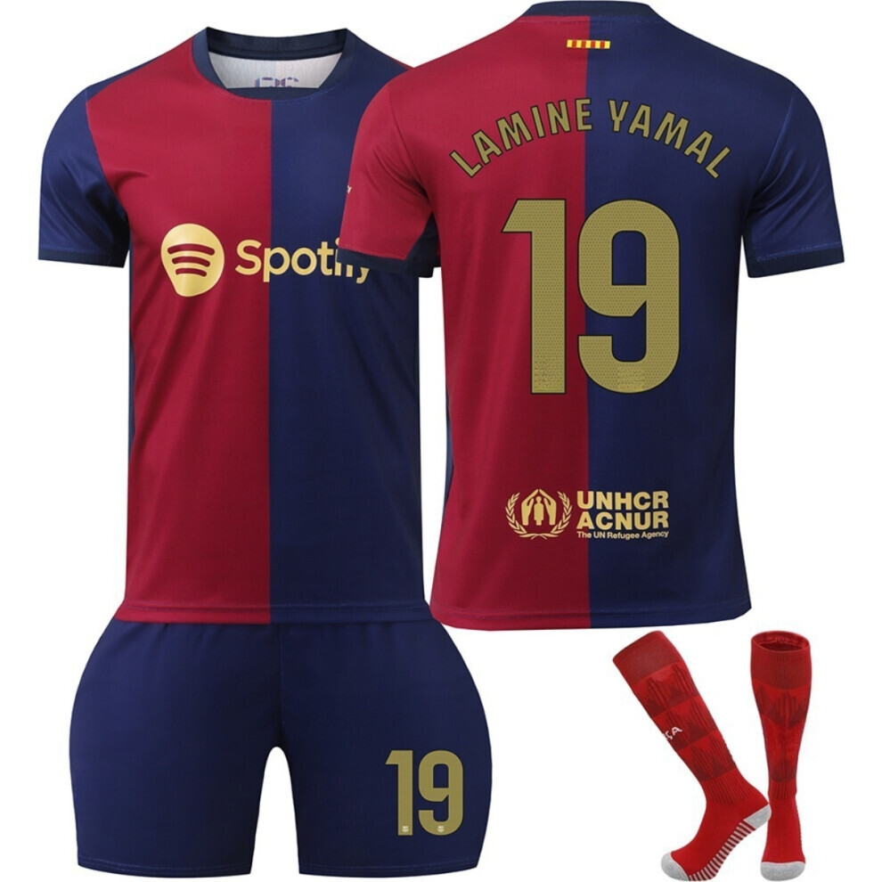 (26) 24/25 Barcelona Soccer Activewear #19 Lamine Yamal Football Fans Training Shirt Kits