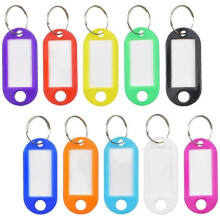 Key Tags with Split Ring 20 PCS Key Fobs Labels ID Keyring Tags for Luggage Pet Name Memory Stick Tags, 10 Colors