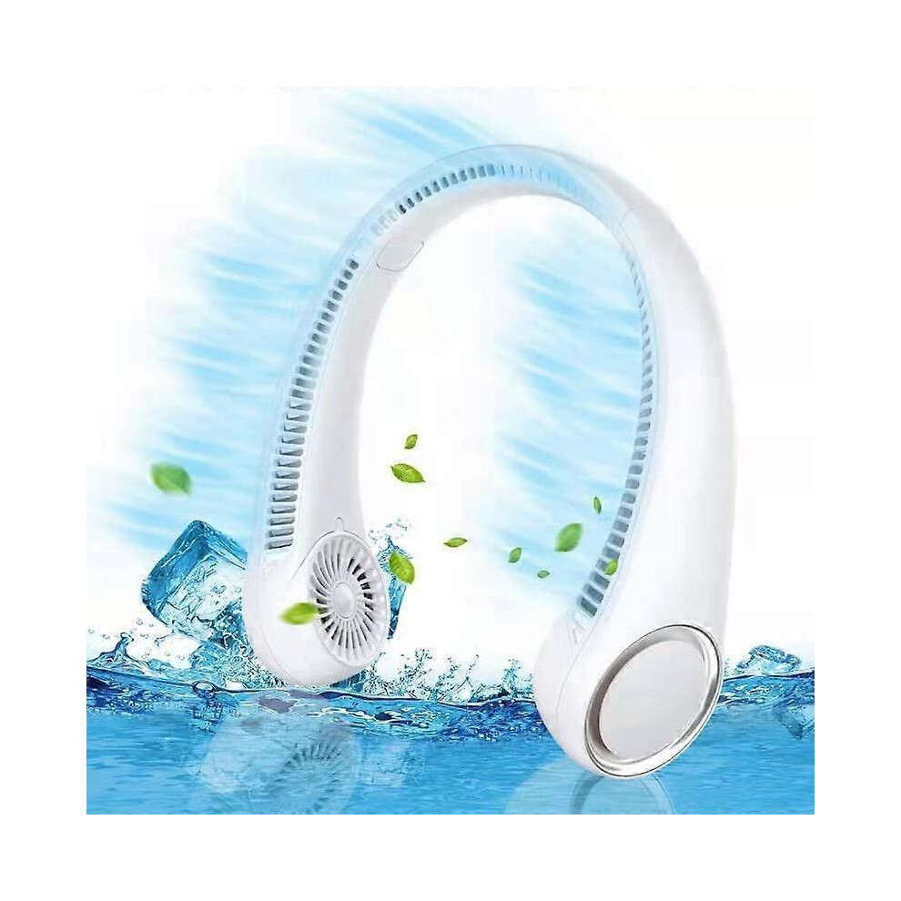 Personal Cooling Portable Neck Fans - USB Rechargeable,3 Speeds Duration 48 hrs, Small Neck Air Conditioner(white)