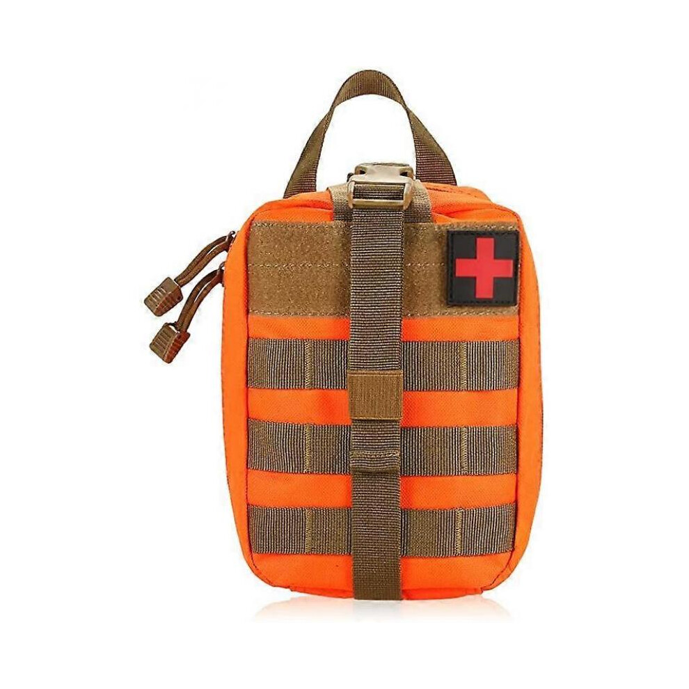 Lixada First Aid Kit MOLLE First Aid Bag with Emergency Survival Supplies Tactical First Aid Set(Orange)