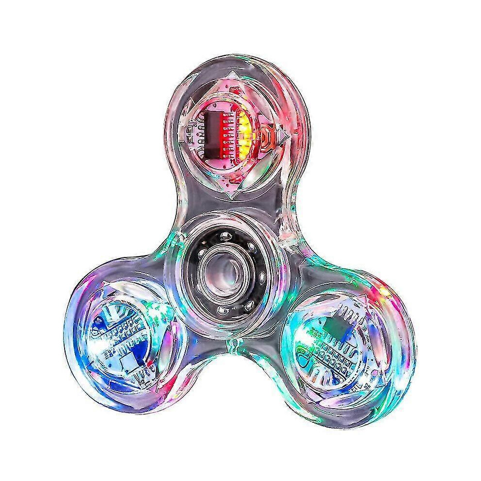 Crystal Luminous Led Fidget Spinner Hand Top Spinners Glow In Edc Stress Relief Toys Gyroscope Light/Dark