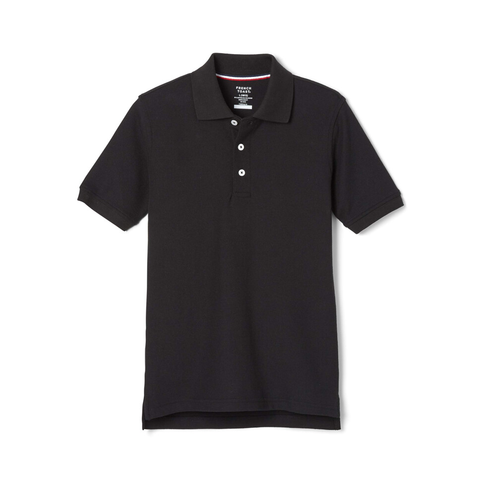 French Toast Little Boys' Short Sleeve Pique Polo Black 4