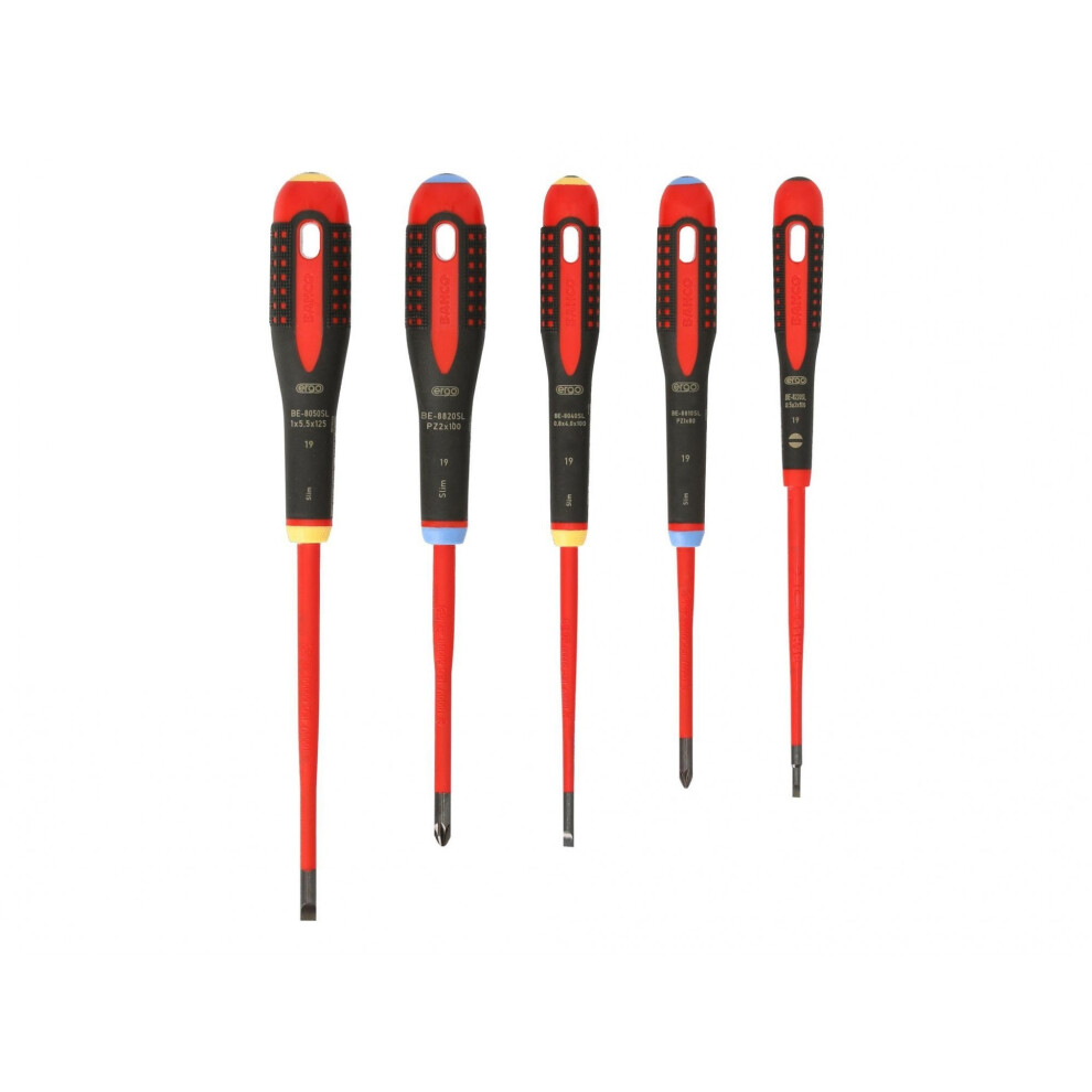 Bahco Be-9882sl Ergo Slim Vde Insulated Screwdriver Set, 5 Piece-image-OPC-PGZDW6J-NEW