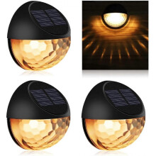 Solar Fence Lights, KMASHI Solar Decorative Garden Lights, Waterproof Wireless Outdoor Lights,Warm White (4 Pack)