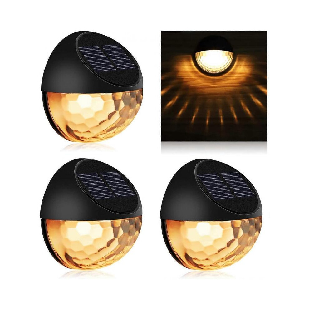 Solar Fence Lights, KMASHI Solar Decorative Garden Lights, Waterproof Wireless Outdoor Lights,Warm White (4 Pack)