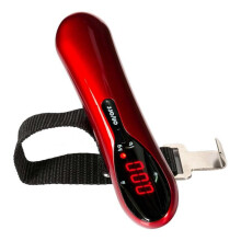 Luggage Scale Portable Digital Weighing Suitcase Hanging Scale with LED Backlit 110 lb/ 50KG Tare Function for Travel Luggage Red